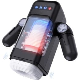 GAME CUP - THRUSTING VIBRATION MASTURBATOR WITH HEATING FUNCTION AND MOBILE SUPPORT - BLACK 2